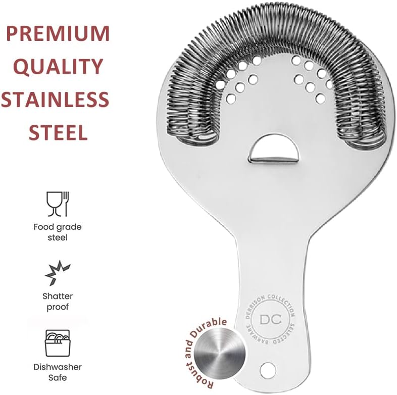 Colador cóctel acero inox con resorte bartenders