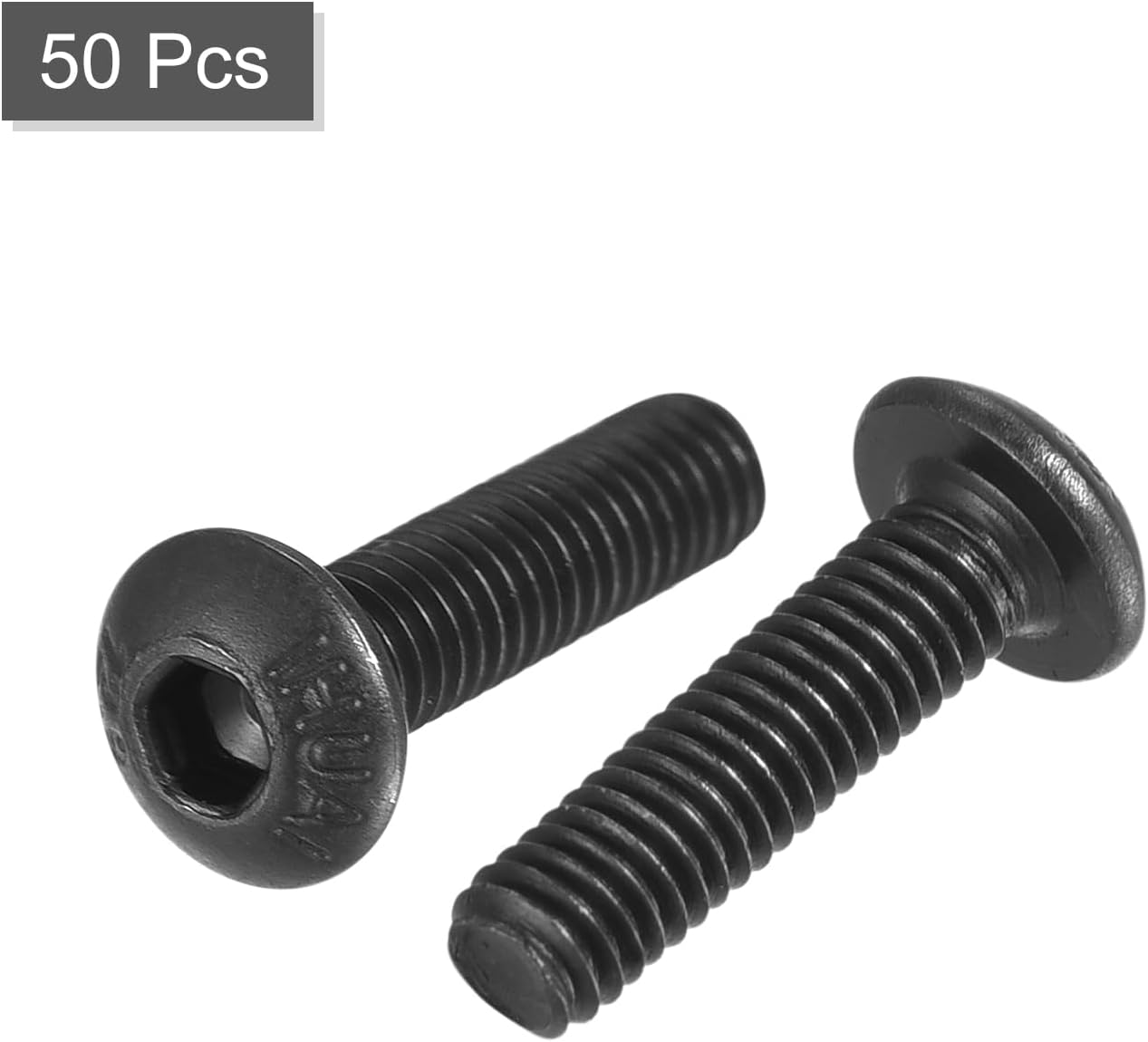 Tornillos cabeza botón hex M3x12mm acero aleación 50pzas