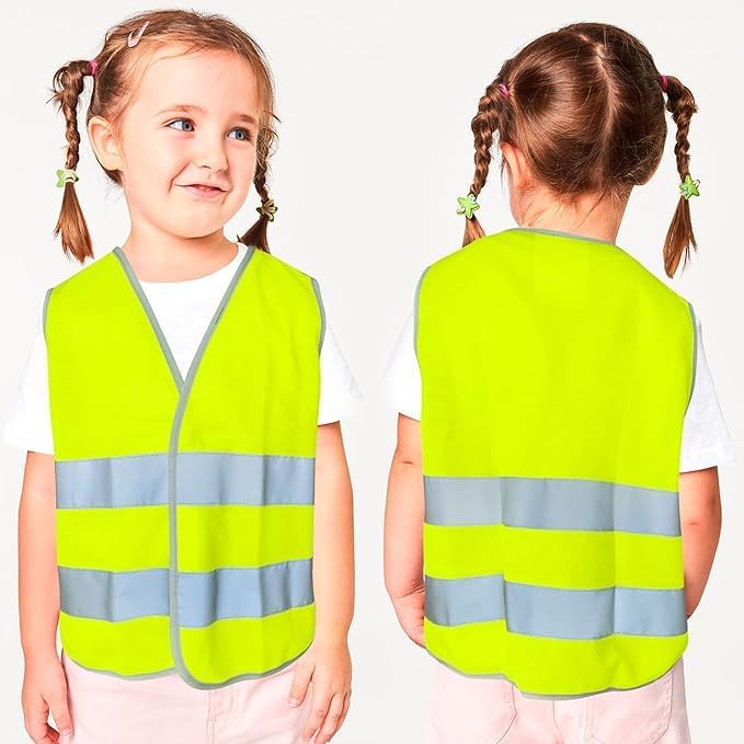 Chaleco seguridad reflectante niño amarillo neón talla S