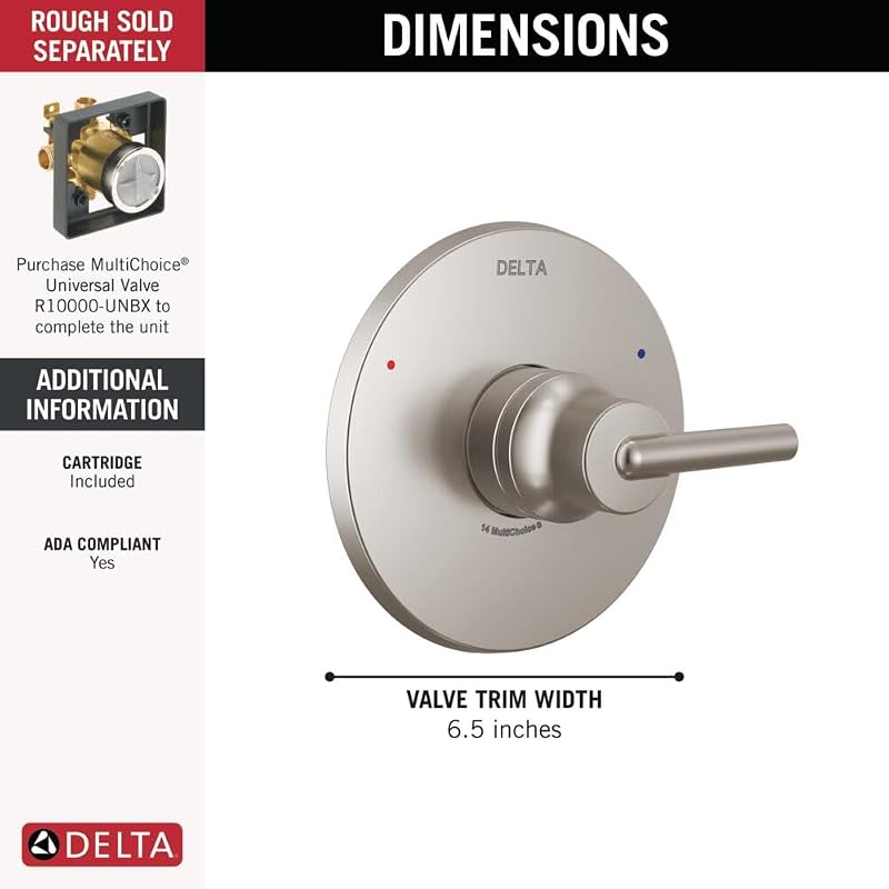Grifo Inox 14 Series Delta T14059-SS Multichoice 5x6.5pulg