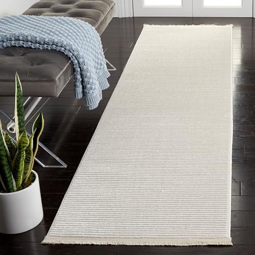 Alfombra pasillo 8ft color marfil diseño moderno