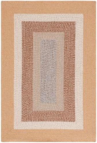 Alfombra lavable trenzada 3ft cuadrada marrón