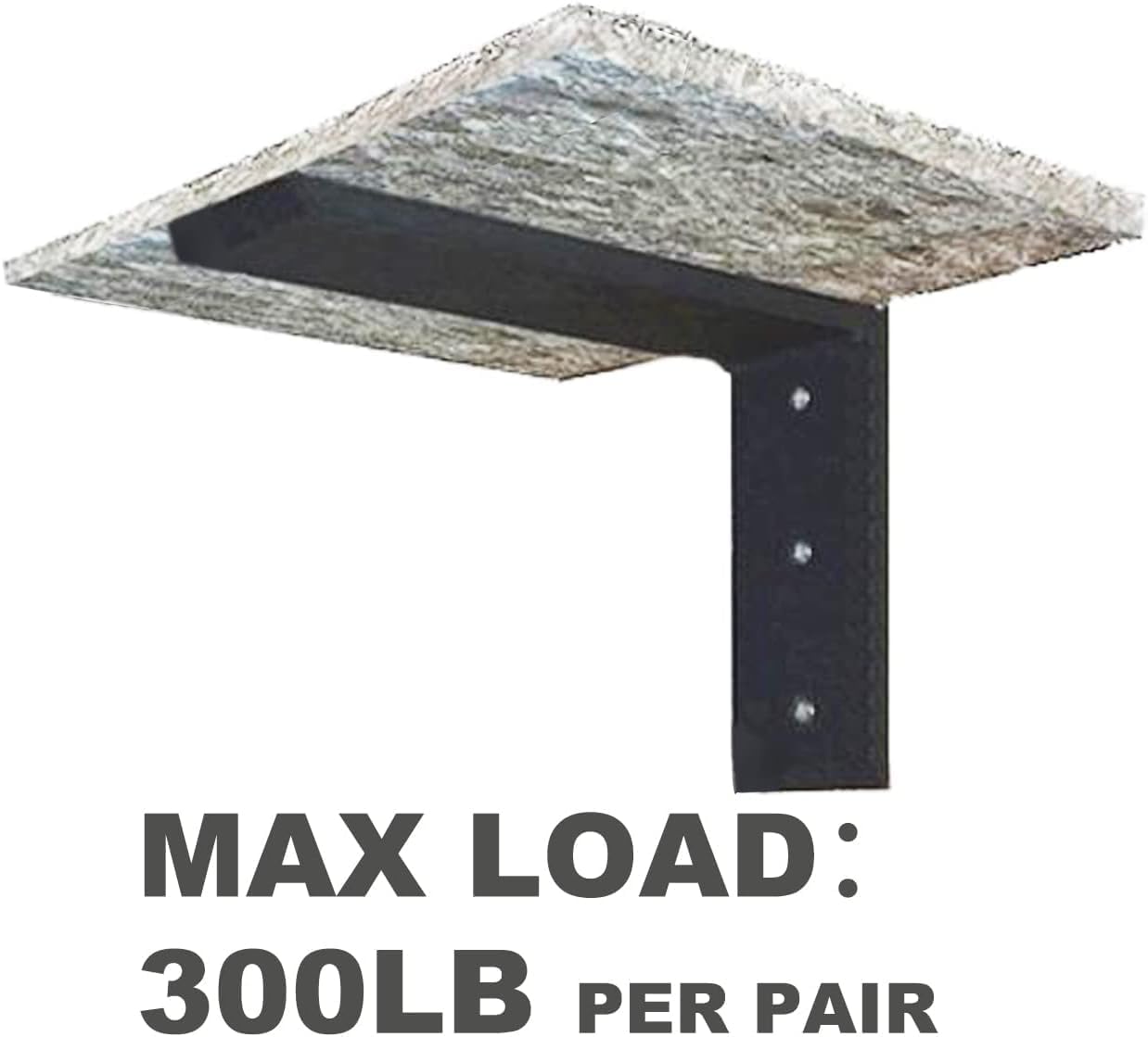Soporte encimera oculto en L 3unid 20x8pulg metal negro