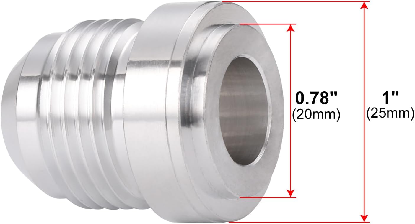 Adaptador soldadura macho aluminio manguera combustible 2 pzas