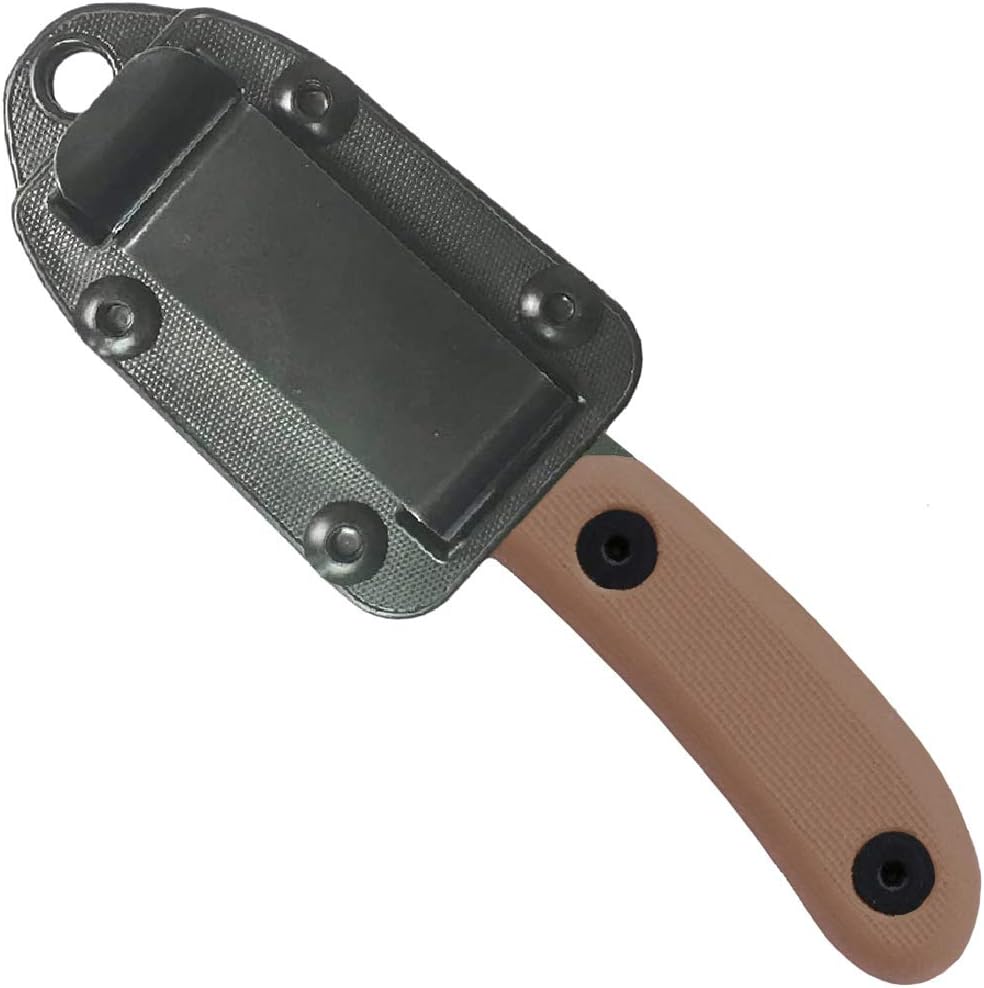 Cuchillo Candiru hoja fija funda polímero mango G10 marrón