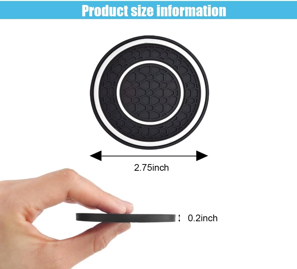 2 Posavasos Automóvil Antideslizantes Aislamiento Automático Blanco