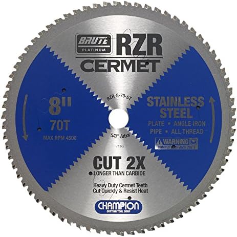 Hoja sierra circular 8pulg 70T acero inox
