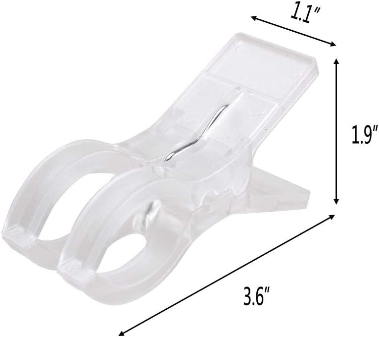 Clips toallas plástico transparente pack 8