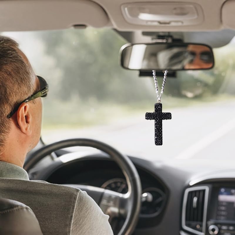 Cruz para espejo coche accesorios cristianos brillante