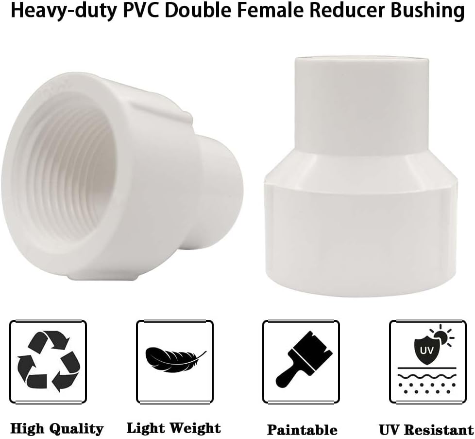 Acoplamiento roscado PVC 3/4 a 1/2 doble rosca 10 Uds