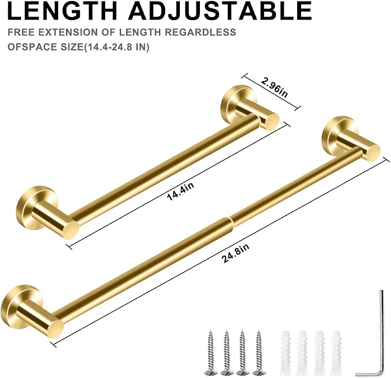 Soporte toalla ajustable 33.5-61cm resistente a oxidación