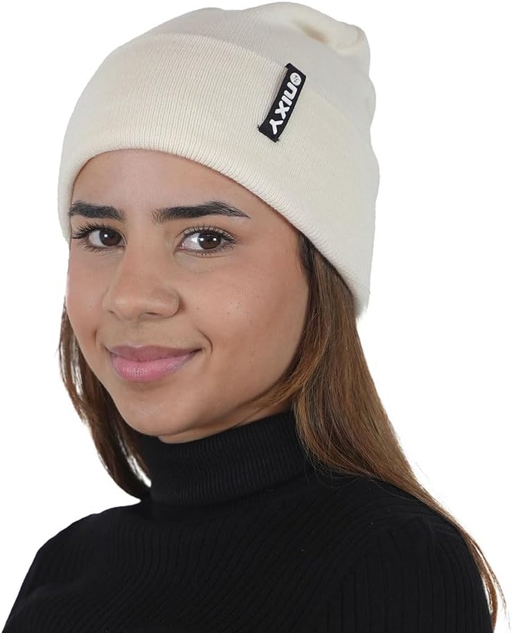 Gorro unisex lana premium puños elegante cálido al aire