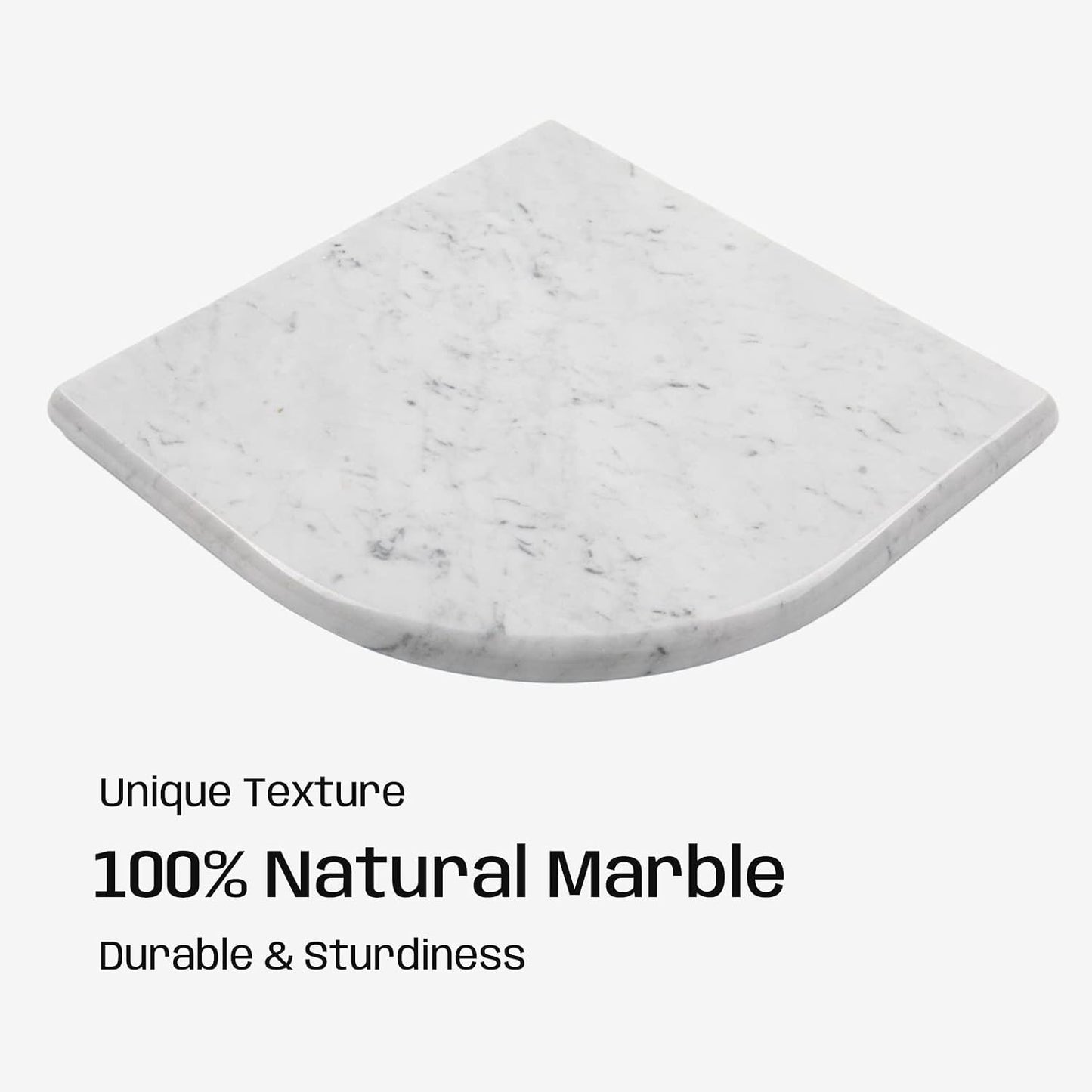 Estante esquina ducha mármol carrara 9pulg decoración baño