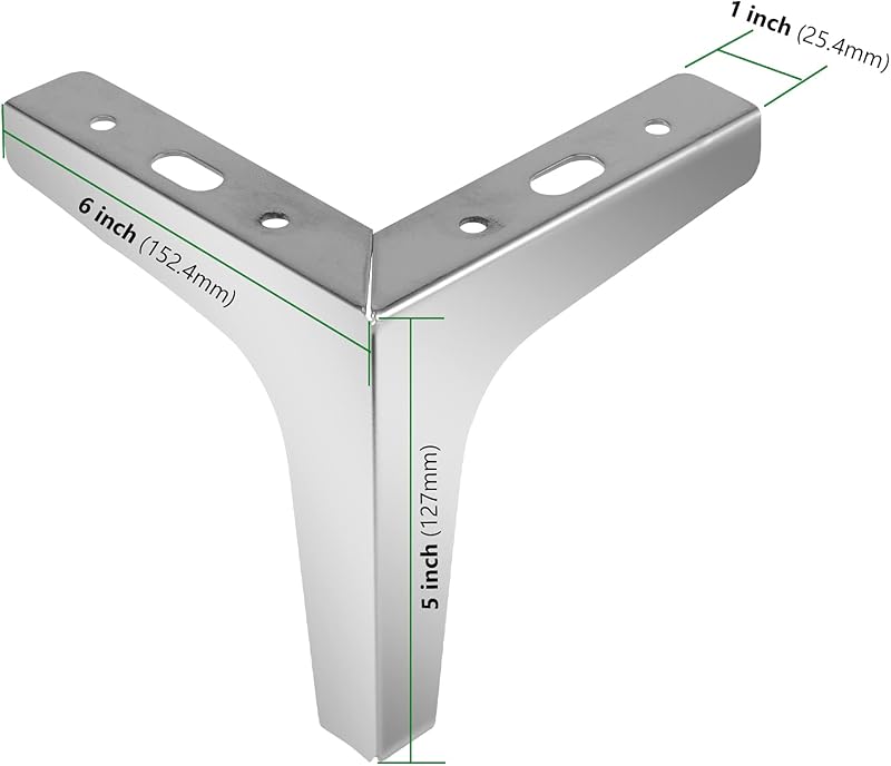 12 Patas Triangulares Metal para Muebles 6"