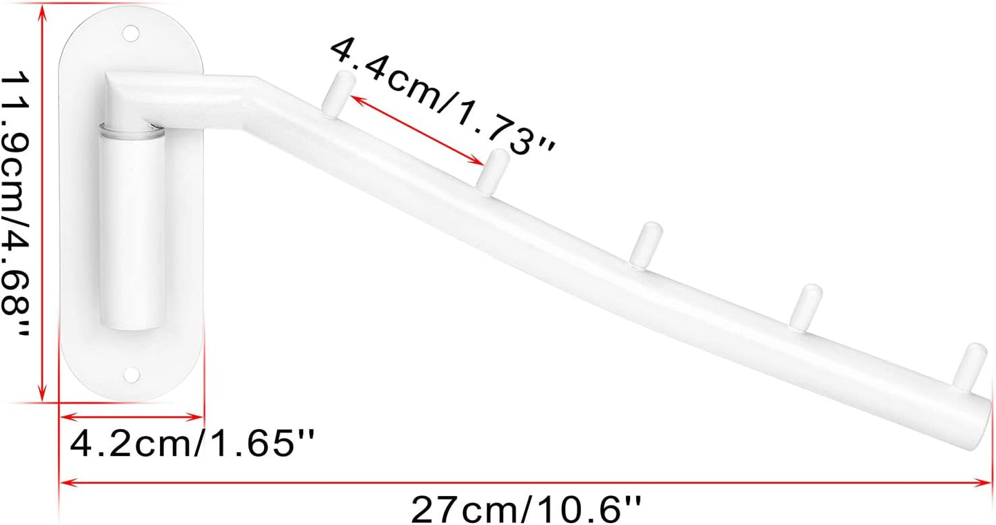 Percha acero inox brazo oscilante 5 ganchos color blanco