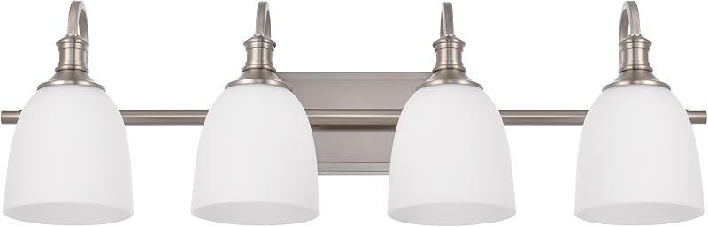Lámpara tocador baño vintage níquel 4 luces