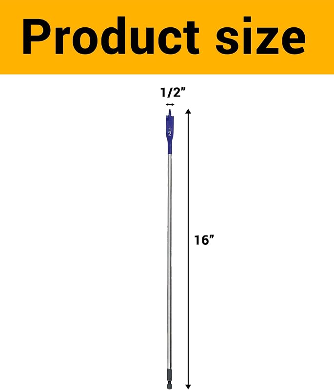 Broca pala madera 1/2" 16" autoalimentada carpintería