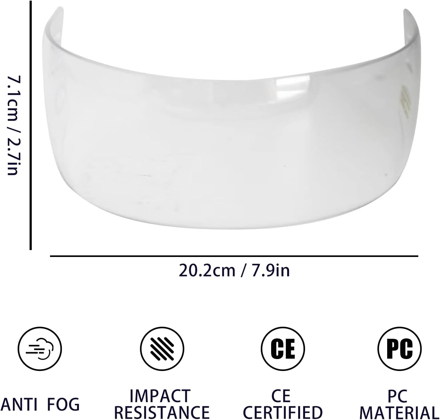 Visor hockey para niños y adultos antiempañante y antirayado