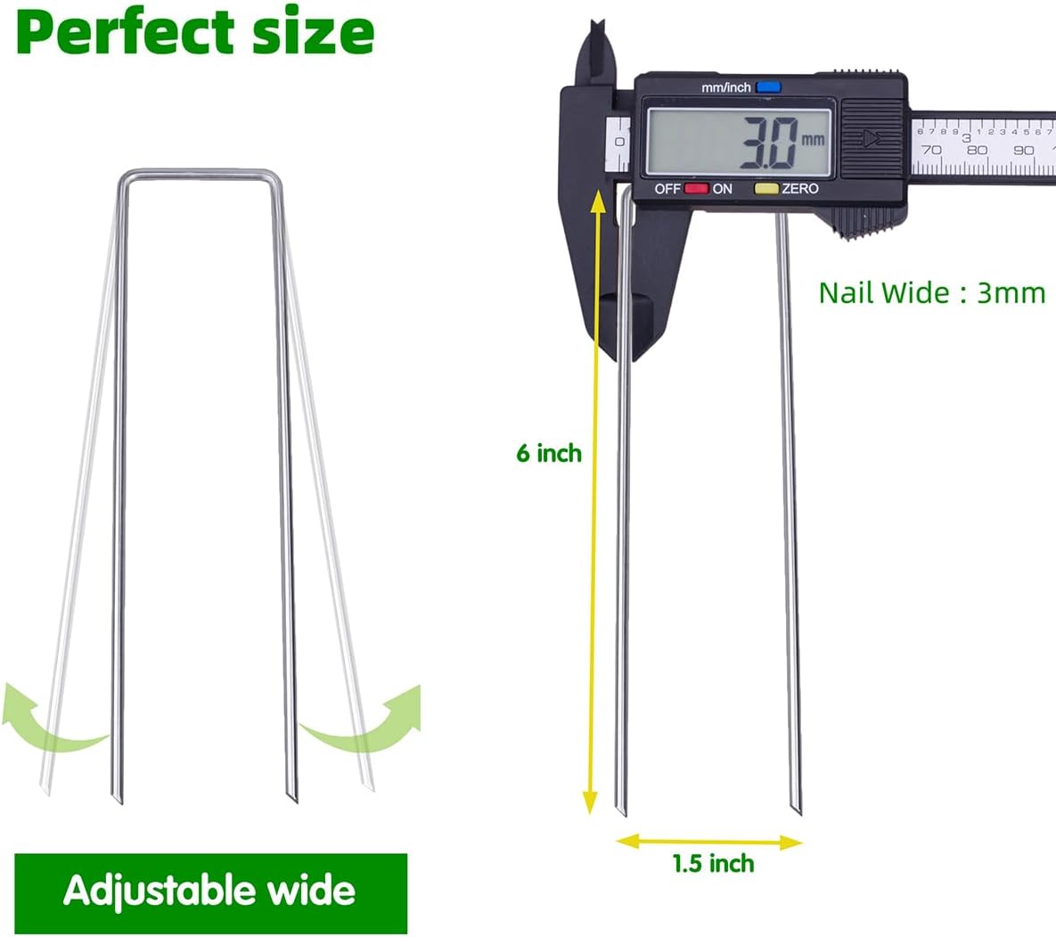 Estacas U galvanizadas 15,2cm 100pzas para jardín