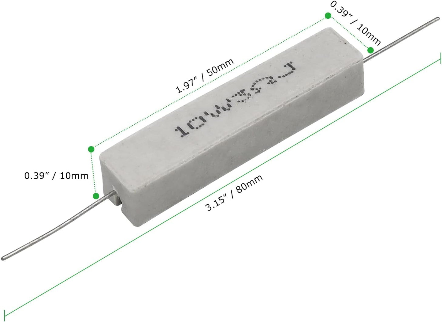 Resistencia cemento 10 unidades 10w 3ohmios heridas blancas