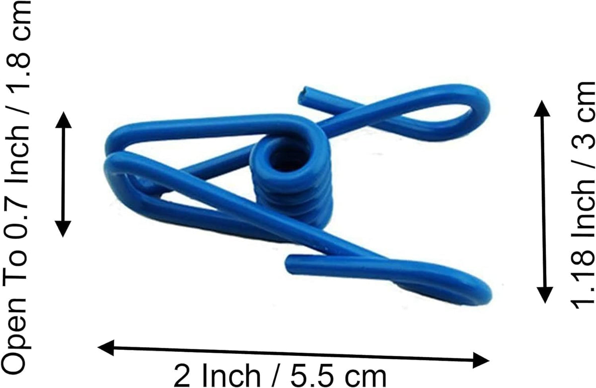 Clips metal PVC 2pulg 10 colores 20uds para ropa papel bolsas