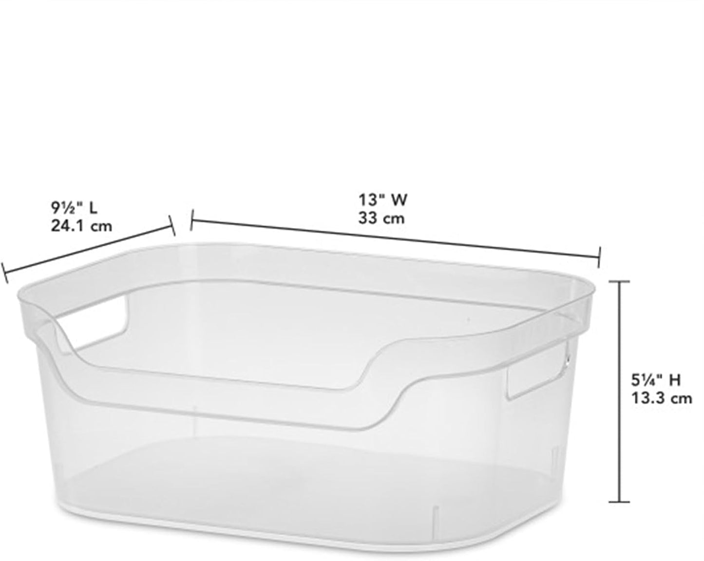 Contenedores almacenamiento 5.25x9.5x13" transparentes