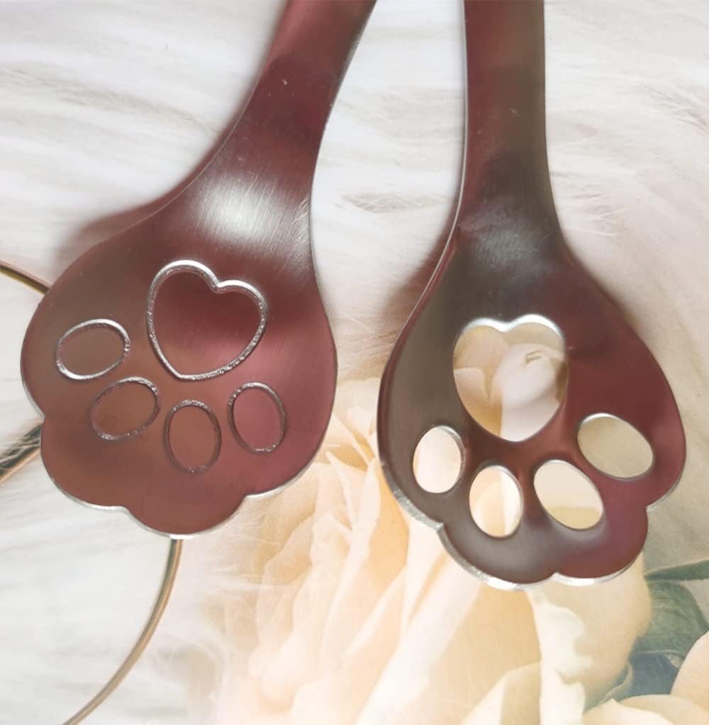 Cuchara acero inox con patas de gato para café postre