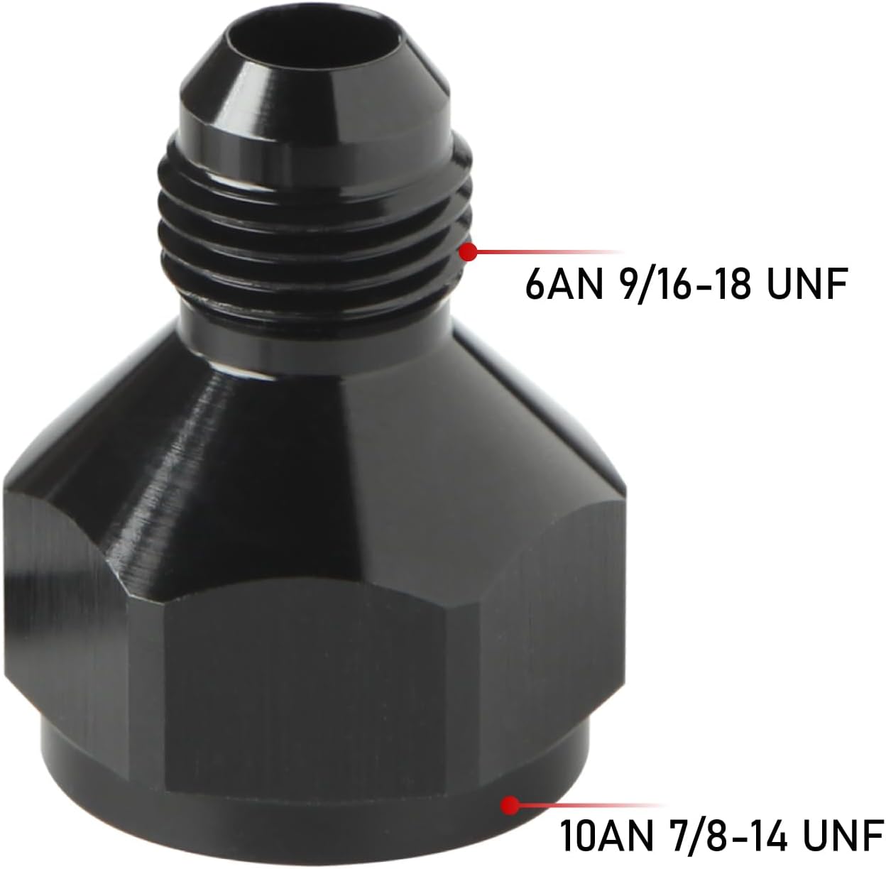 Adaptador 10AN a 6AN aluminio negro pack 2