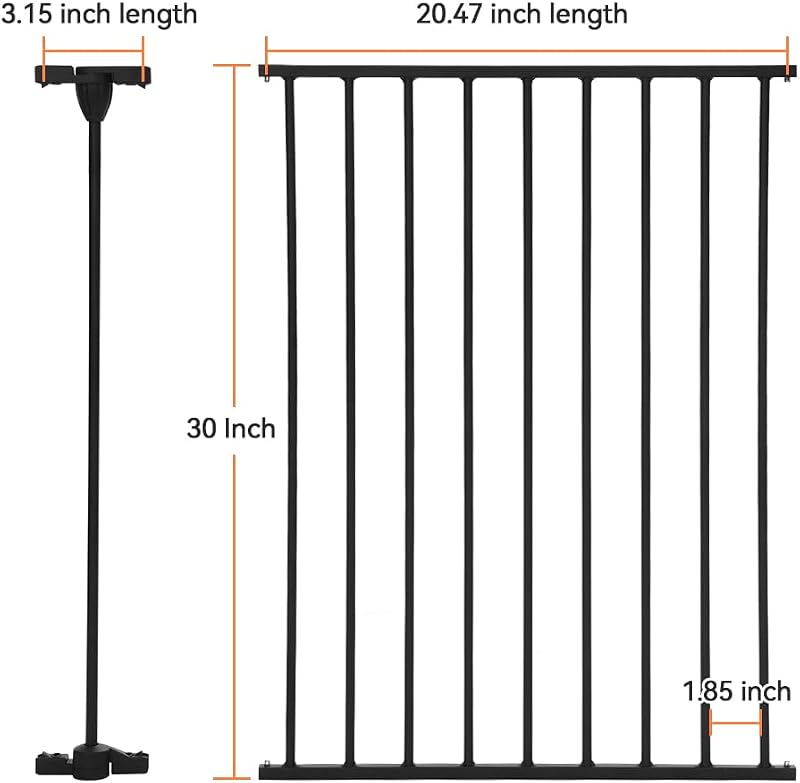 Extensión puerta 30" para valla hierro 80-198" negro