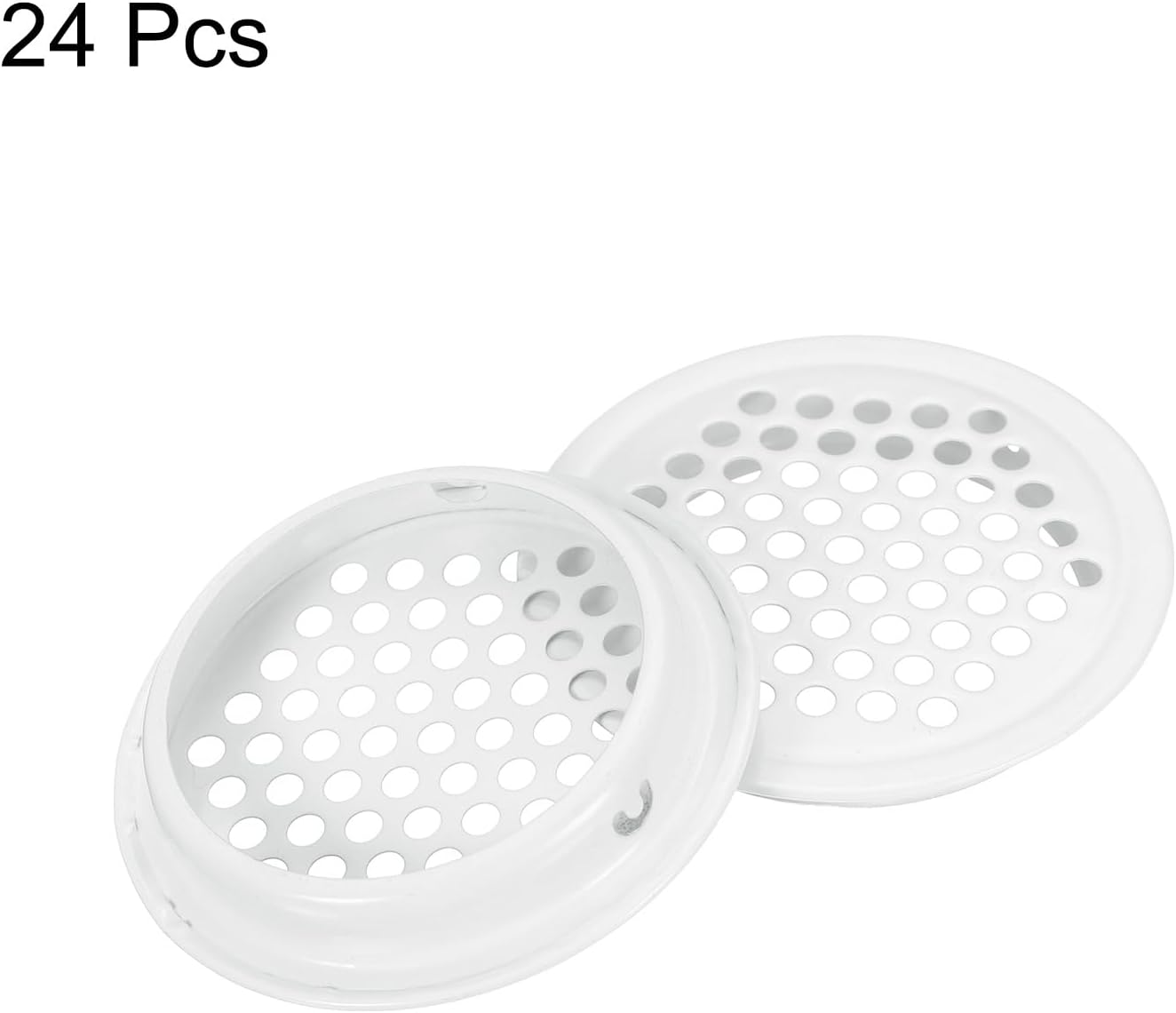 24 Rejillas Ventilación Acero Inox 2pulg Redondas Blanco