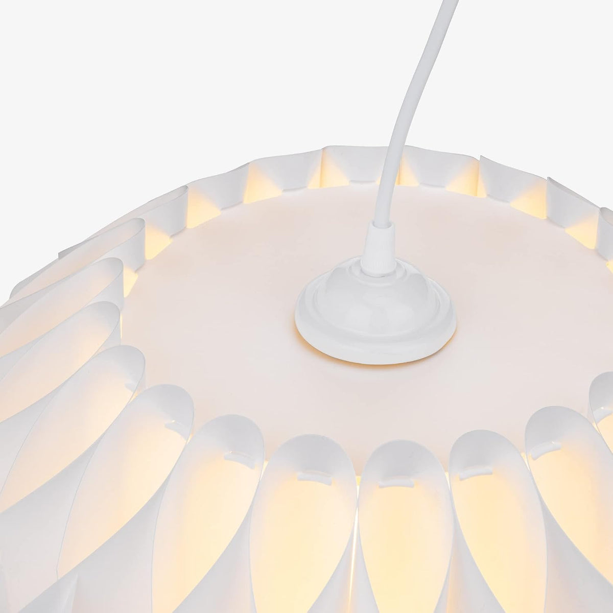 Pantalla lámpara techo 10pulg 22pzas diseño araña plana blanco