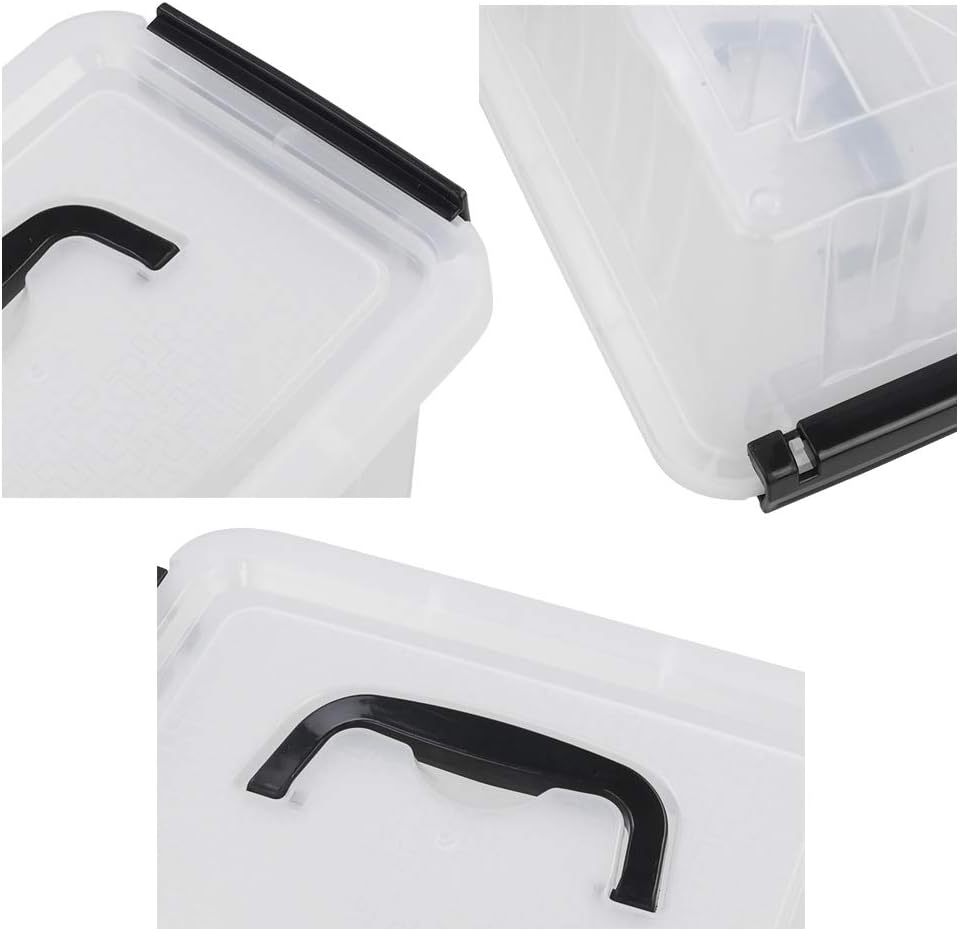 Caja plástico mango negro contenedores 6 pzas 3qt