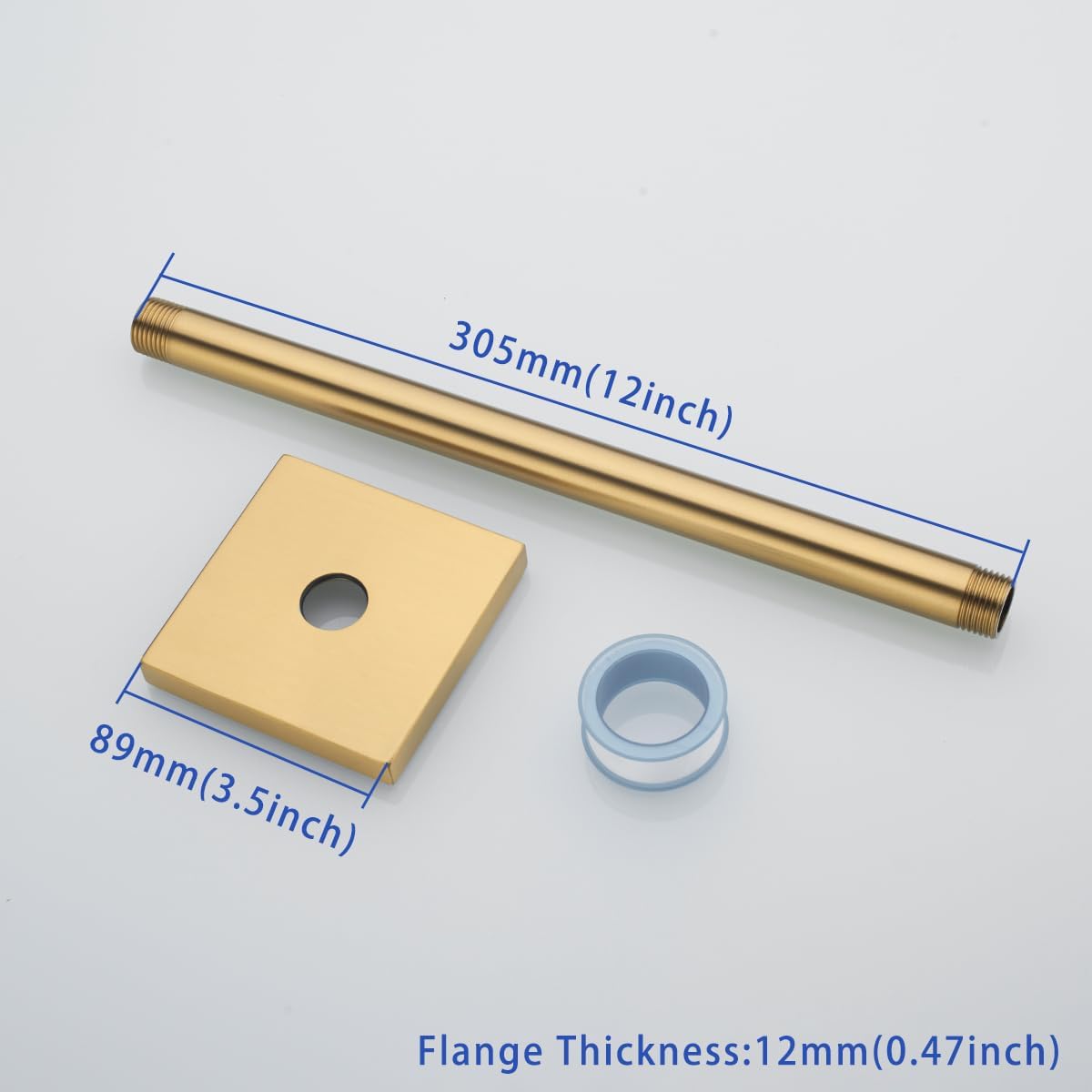 Cabezal ducha acero inox 12pulg bronce champán pared
