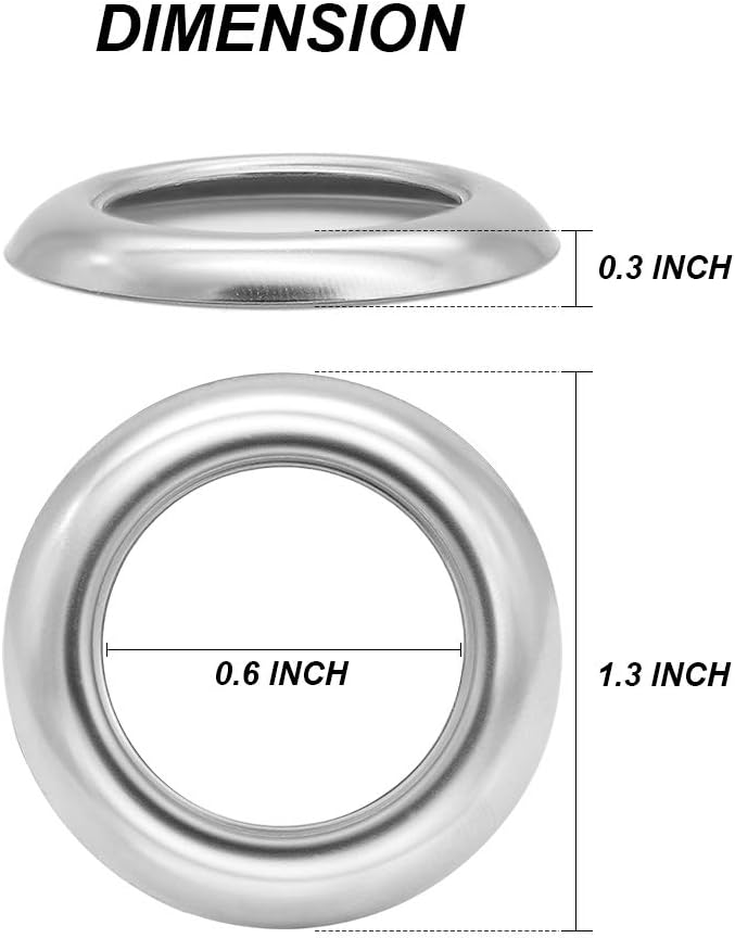 100 Anillos Acero Inox 304 Biseles Cromados 3/4" Botón LED