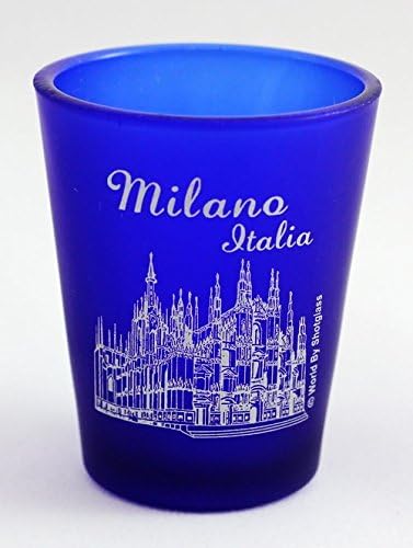 Vaso chupito esmerilado azul cobalto