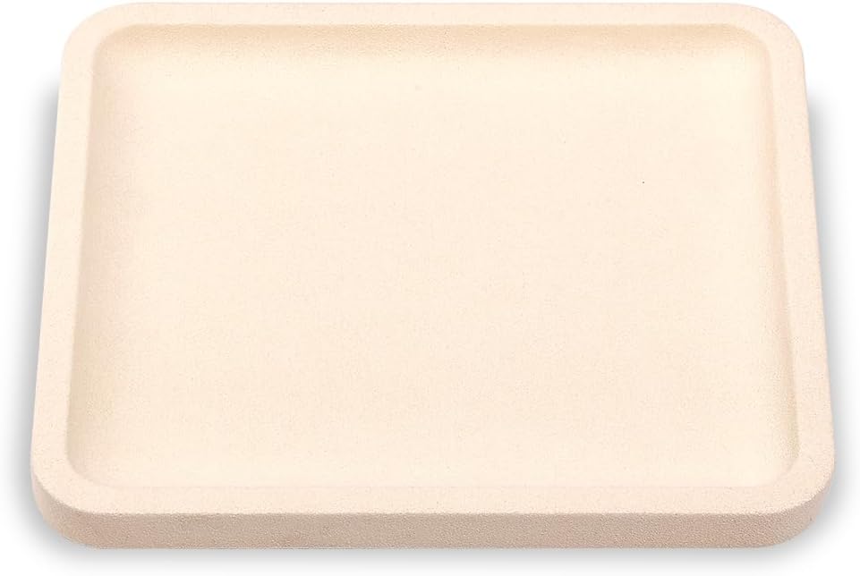 Organiz. joyas bandeja plana anillos aretes collar beige