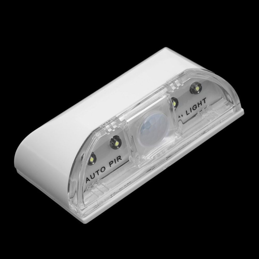 Luz puerta sensor movimiento 4 LED pilas pack 2 blanco
