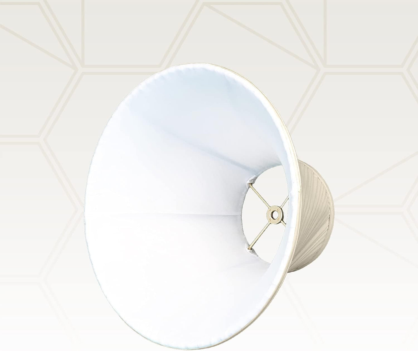 Pantalla lámpara plisada trenzada blanca 7x16x12pulg beige