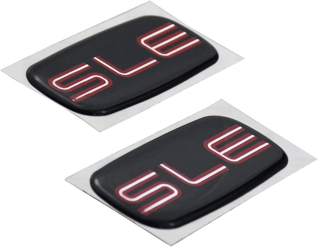2 Pzas Emblemas Cabina SLE 3D Placa Techo Repuesto Rojo/Negro