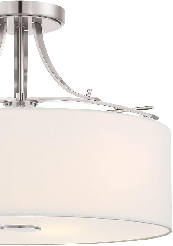 Lámpara techo semiempotrada 3 luces níquel cepillado