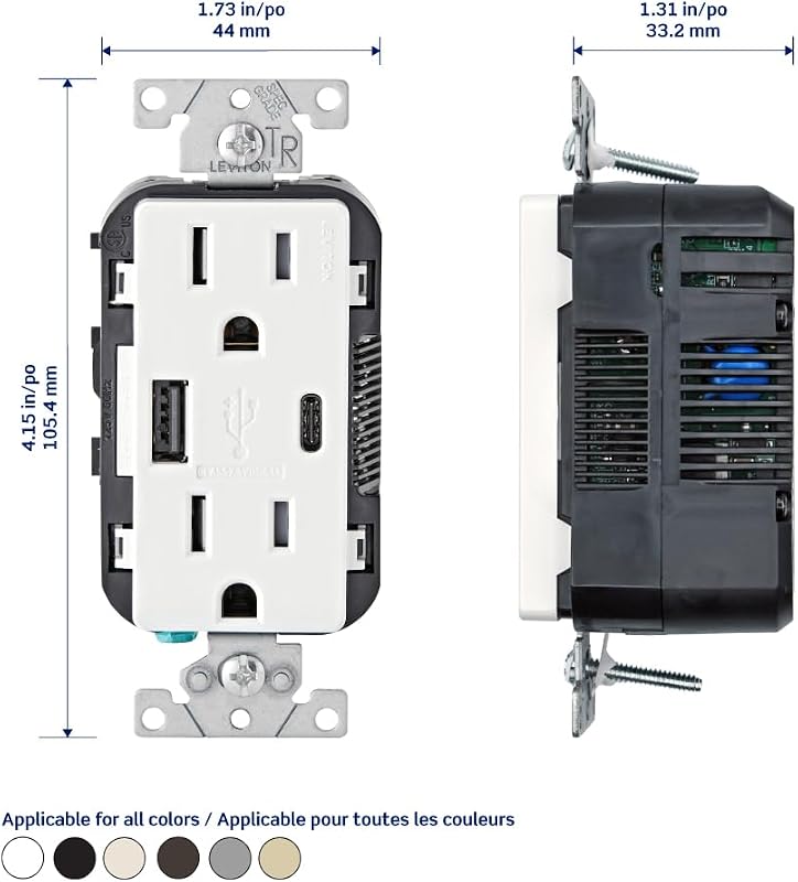 Cargador USB pared tipo A y C 15A para teléfonos gris