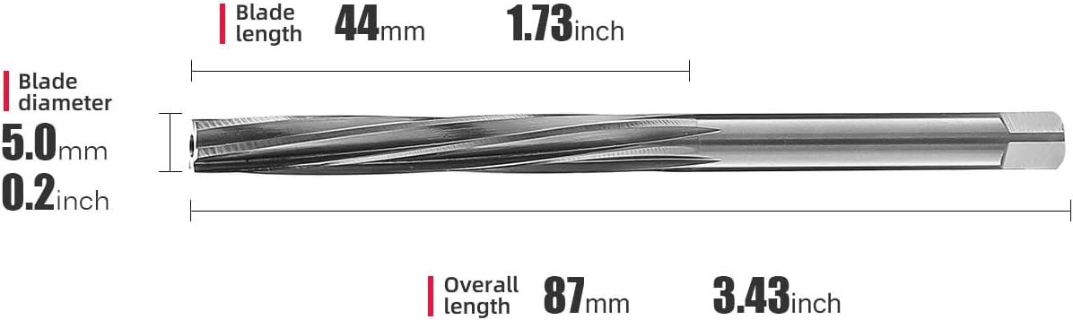 Escariador guía vástago fijo espiral 0.197pulg H7 alta precisión
