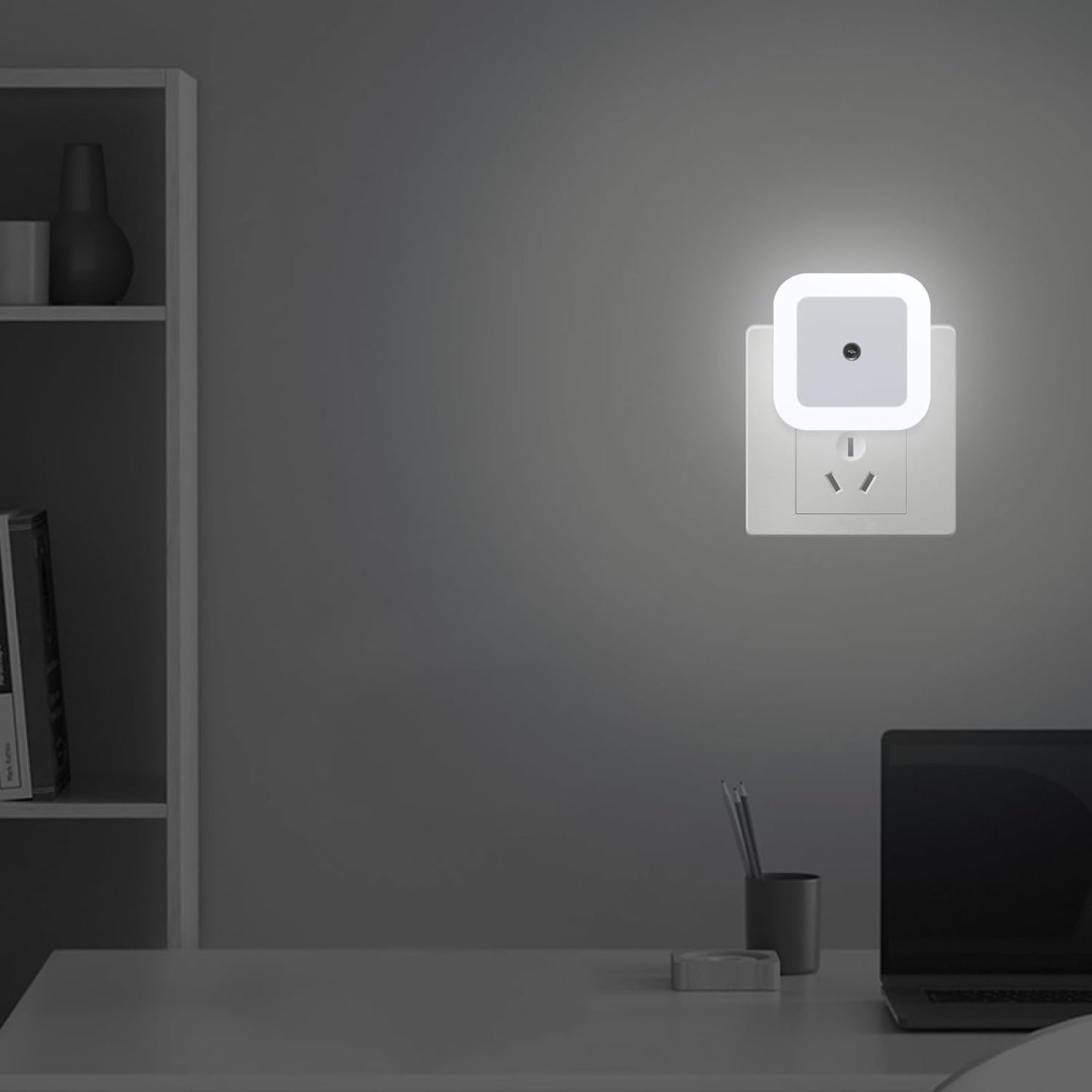 Luces nocturnas enchufables led sensor 0.5w paquete 6 unidades