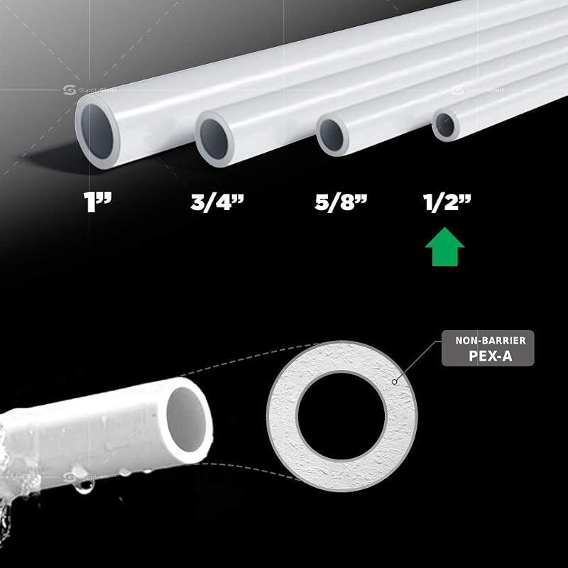 Tubería Pex-A 1/2" x 300ft para agua potable color blanco