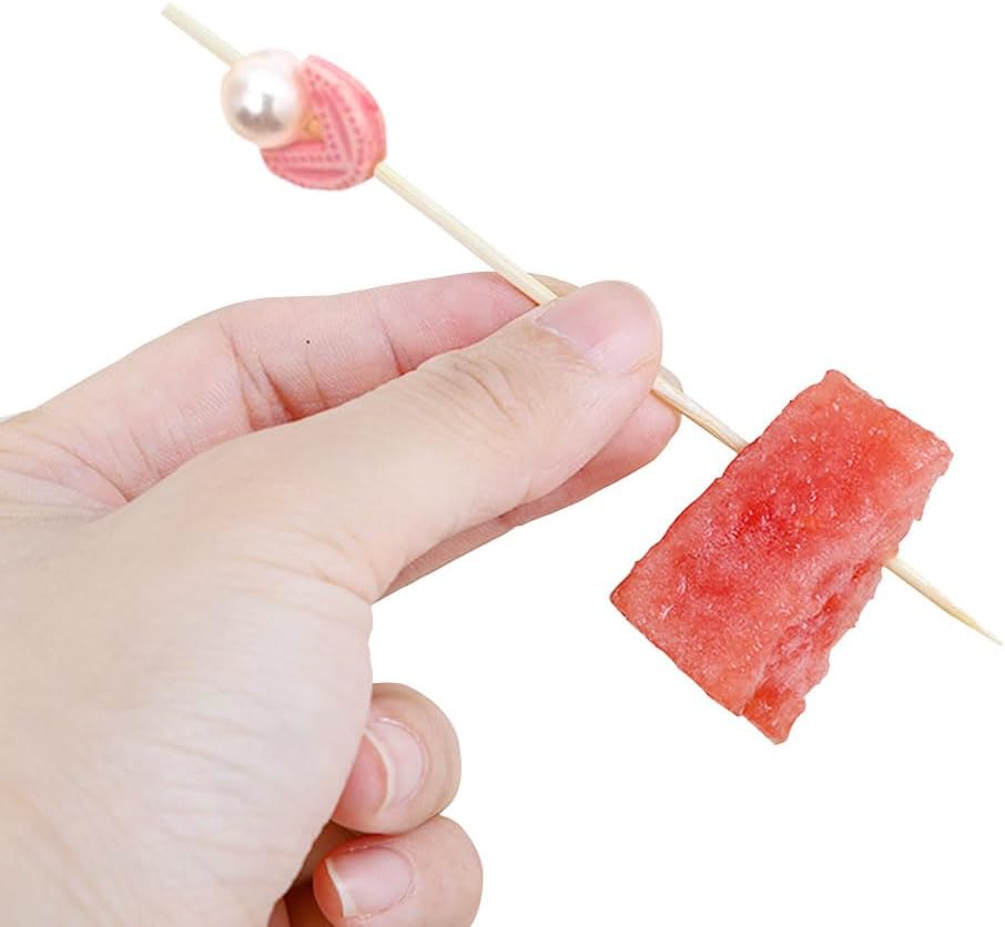 200 Palillos Dientes Flores Perlas para Fiesta Aperitivos