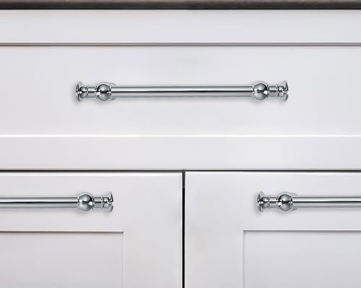 2 Tiradores Cromados 12pulg para Armarios Cocina y Baño