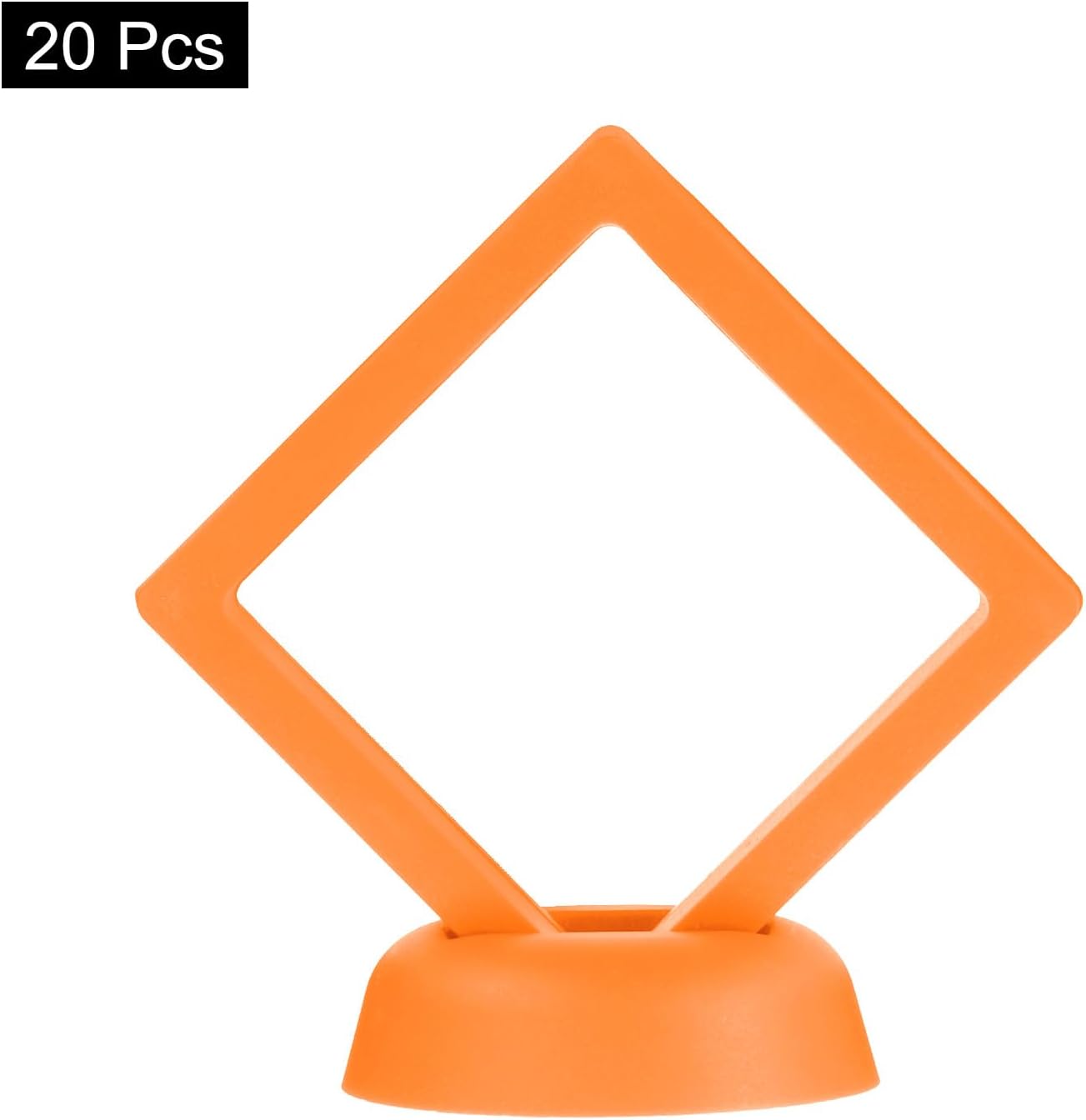 20 Vitrinas Flotantes 3D 2.76x2.76" Caja Joyas Naranja