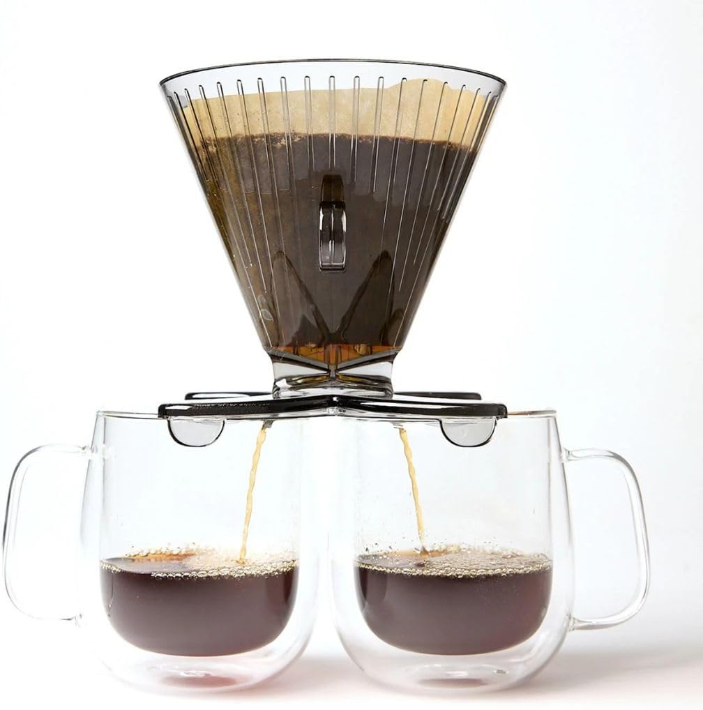 Gotero de café doble sin BPA gran capacidad filtro 4 apto para taza