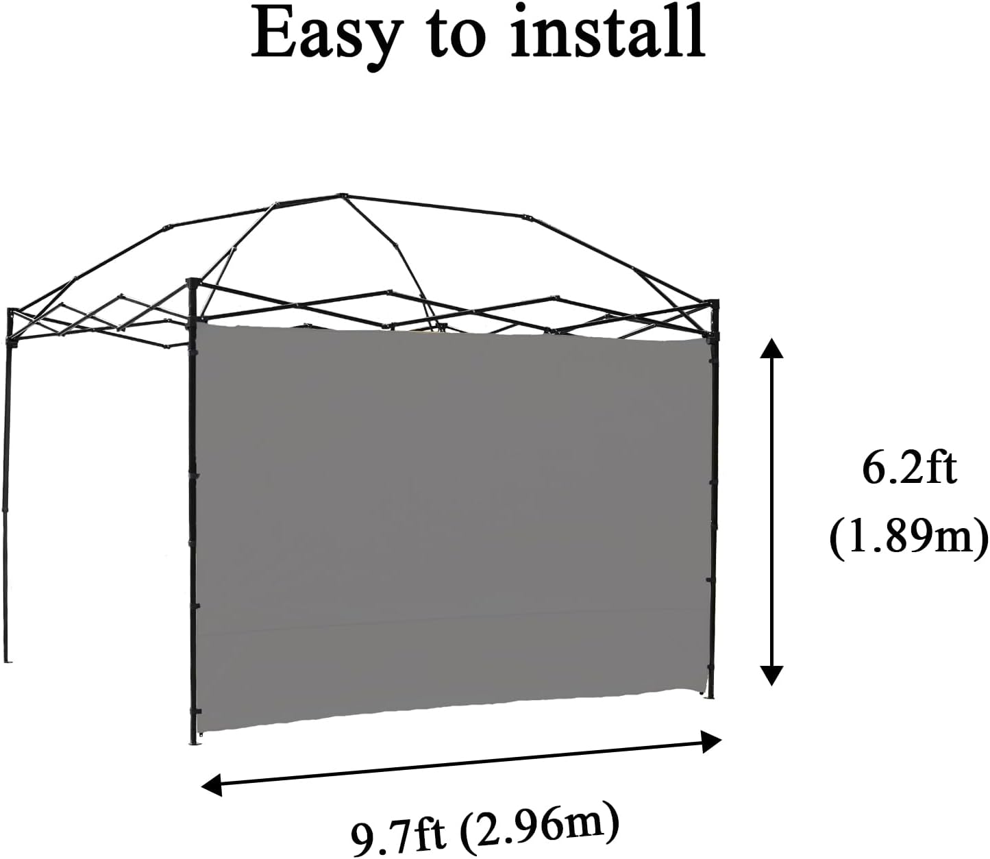 Pared toldo desplegable 10x10ft color gris