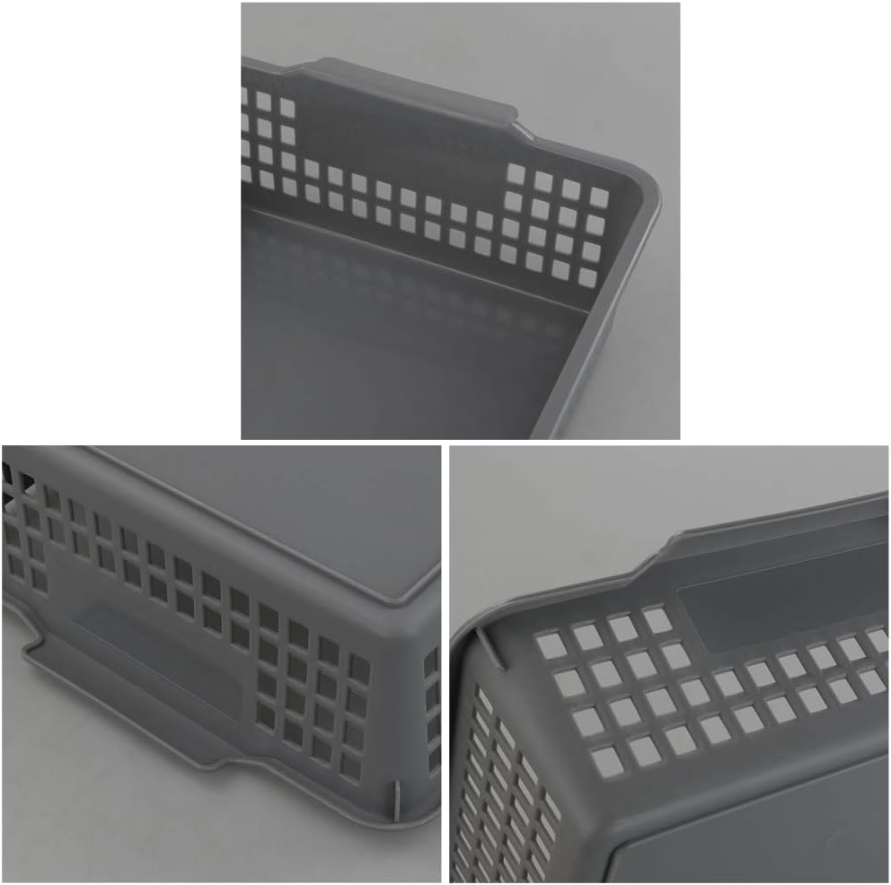 6 Pzas Cesta Almacenamiento Papel A4 Plástico Gris